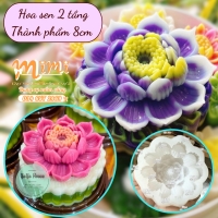 Khuôn silicon hoa sen 2 tầng nhấn đậu trang trí xôi, thạch 